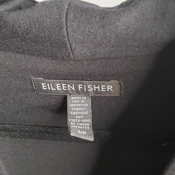 EILEEN FISHER Solid Black V-Neck Sleeveless Dress Sz S - Picture 4 of 6